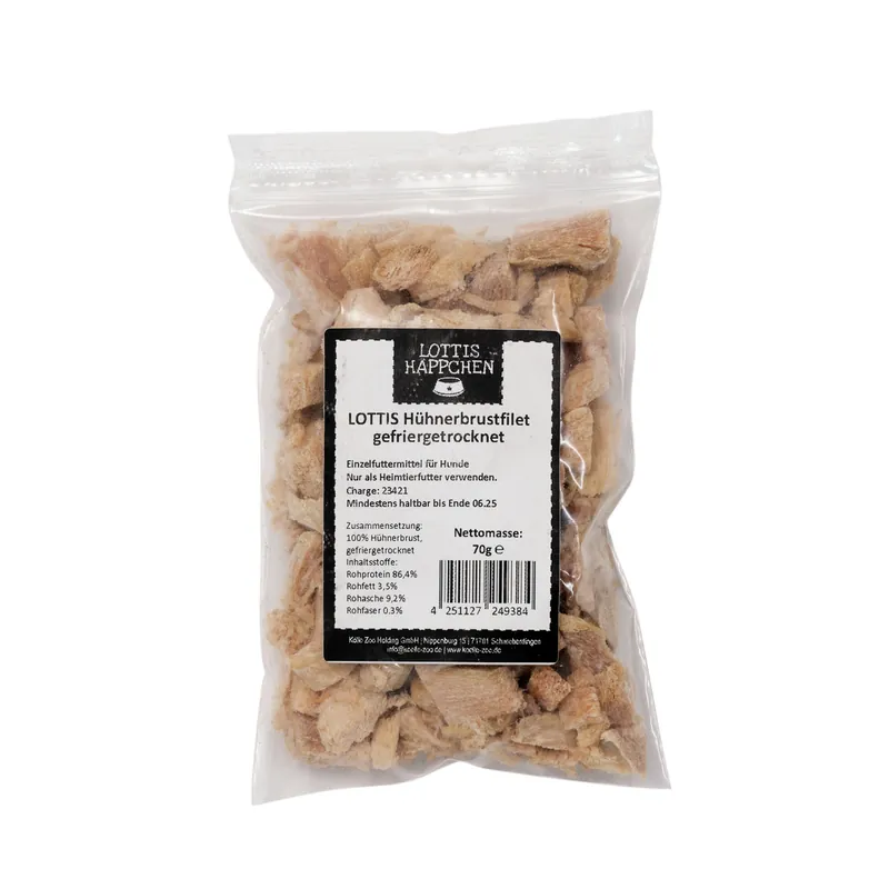 LOTTIS HÄPPCHEN Hühnerbrustfilet gefriergetrocknet 70 g Zertifiziert